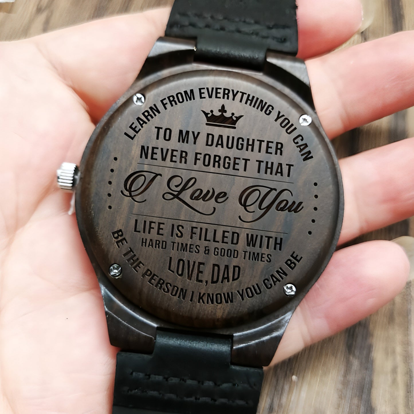 Custom Engraved Wooden Watch – Personalized Gift for Him