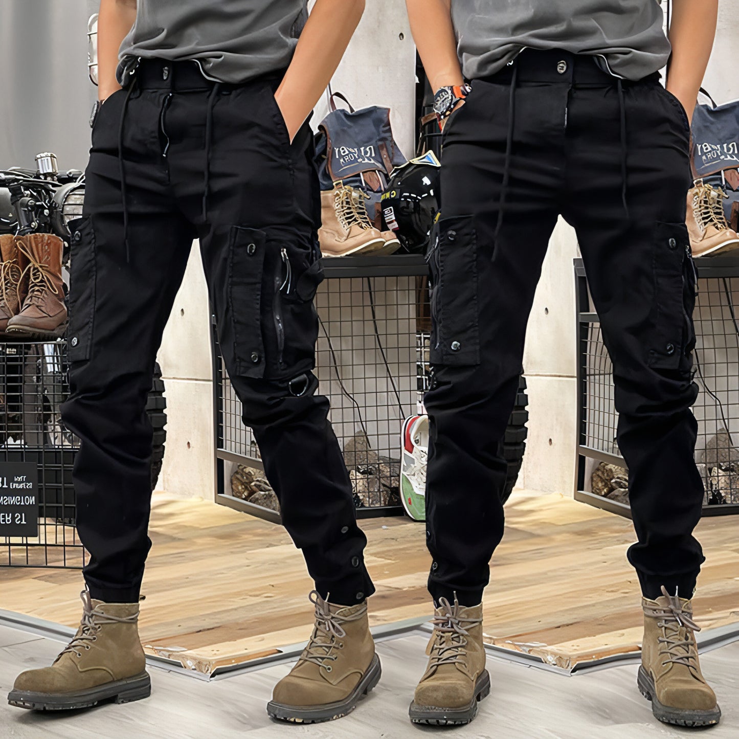 SAFARI Straight Functional Outdoor Tactics Casual Pants Jeans Men