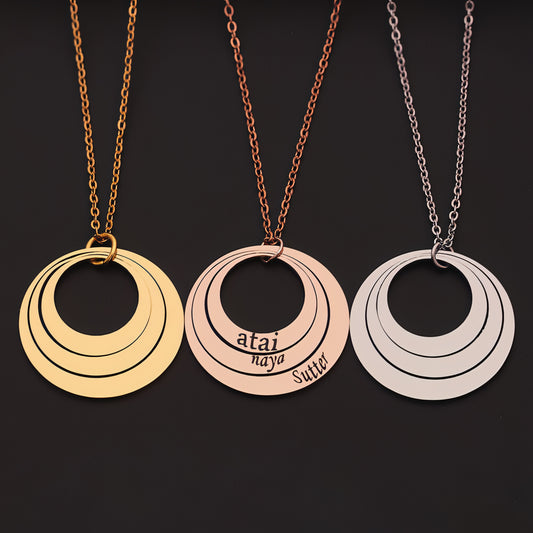 Custom Engraved Three-Name Necklace – A Symbol of Love & Connection!