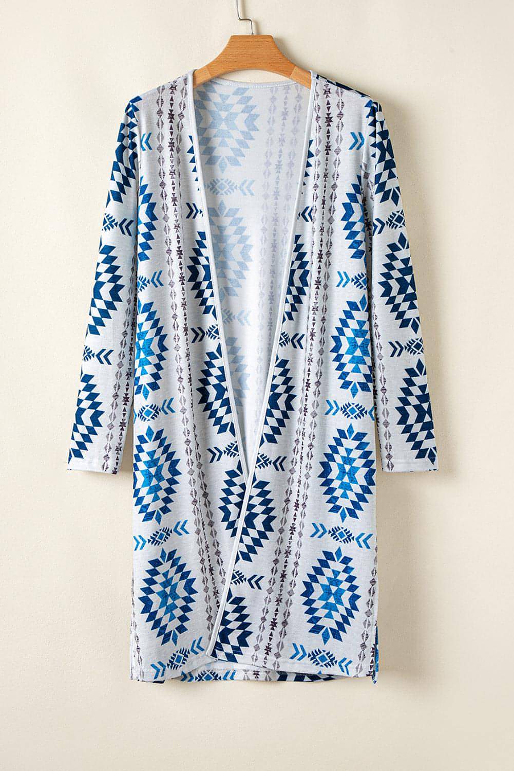 Cardigã Longo Long Cardigan Aztec Aztec Blue Western Western