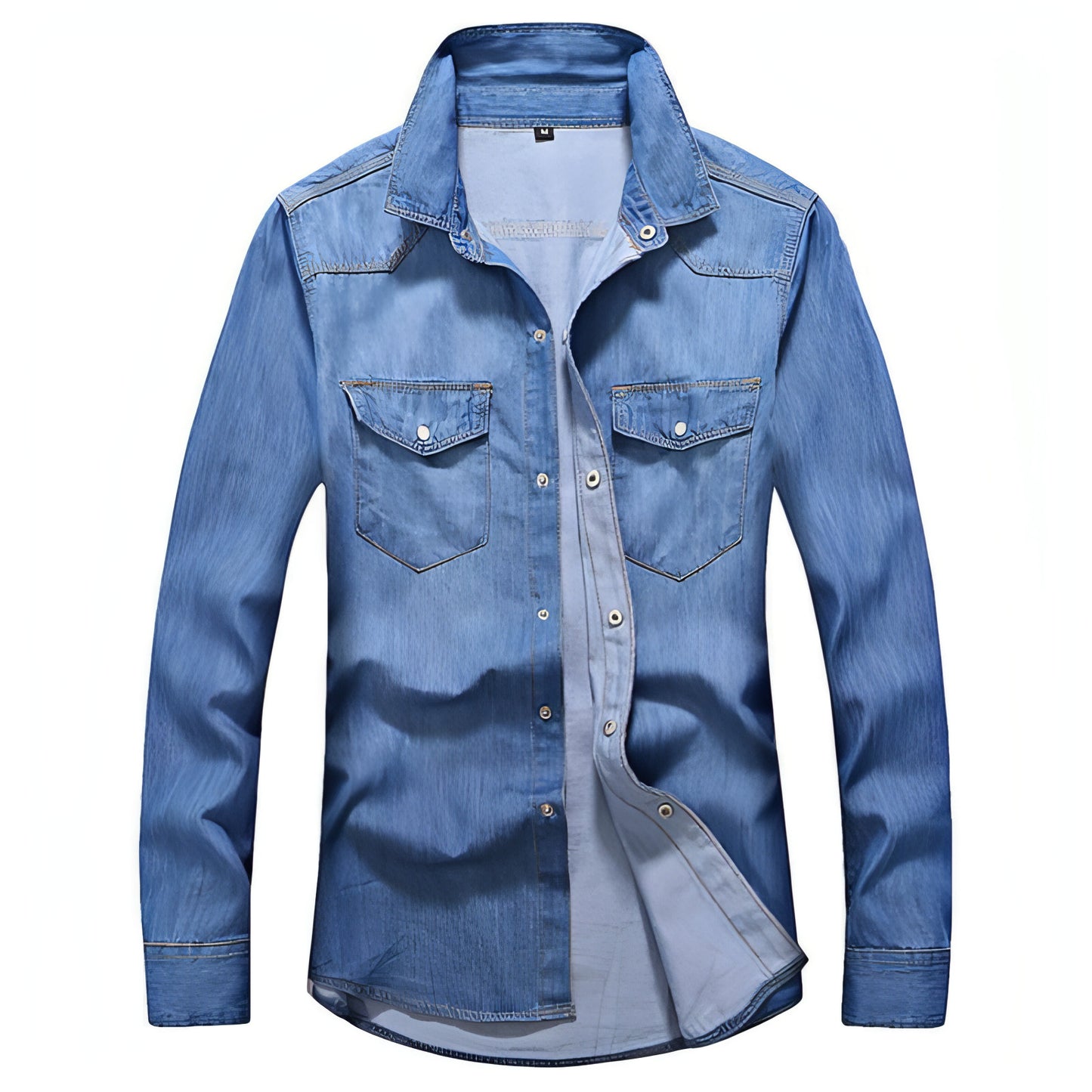 Men's Slim Fit Denim Long Sleeve DressShirt