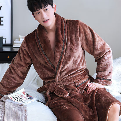 Winter Bathrobe Coral Fleece Couple Pajamas