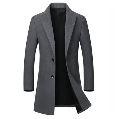 Men's long woolen coat trench coat