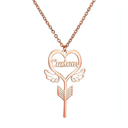 Popular Name Necklace Small Design Sense Love Butterfly Shape Key Pendant Necklace Gift