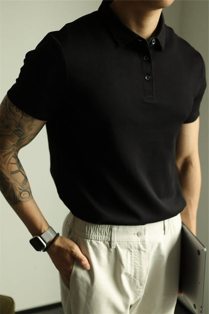 Chic Summer Polo: Modern Lapel Short Sleeve Shirt