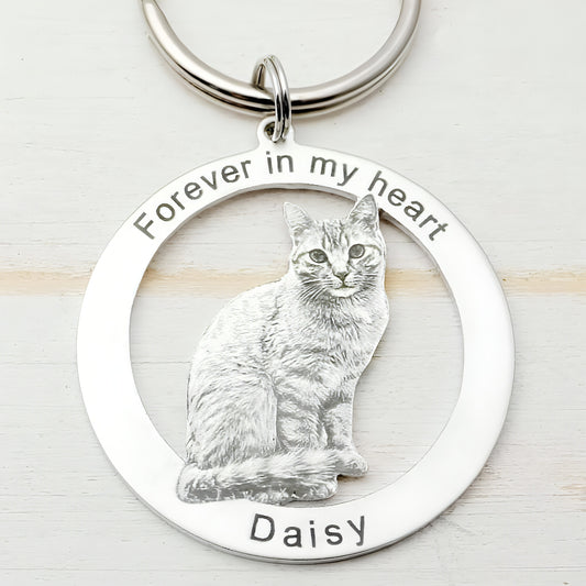 Custom Keychain – Personalized Photo Keyring for Dog, Cat & Pet Lovers