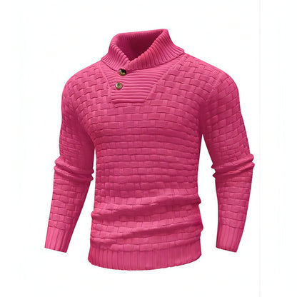 Chic Buttoned Slim Turtleneck Sweater for Men