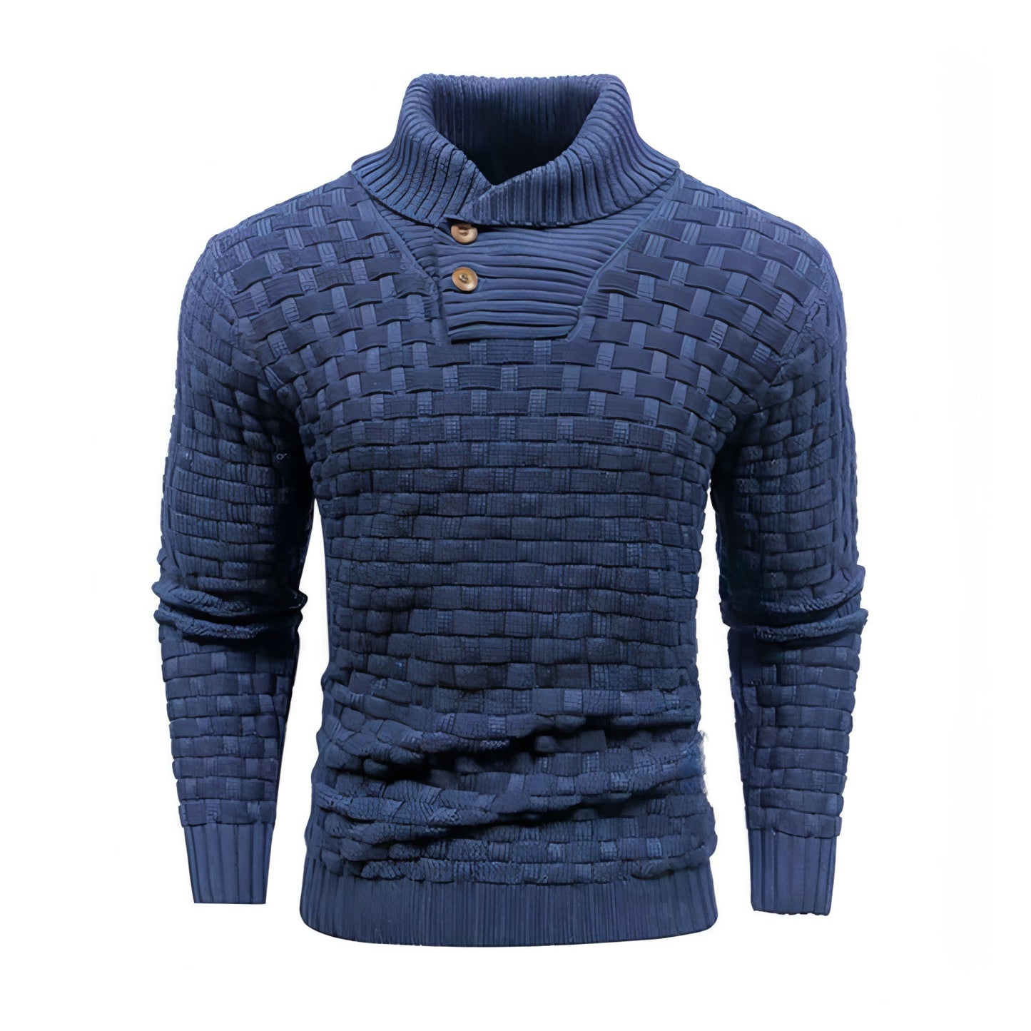 Chic Buttoned Slim Turtleneck Sweater for Men