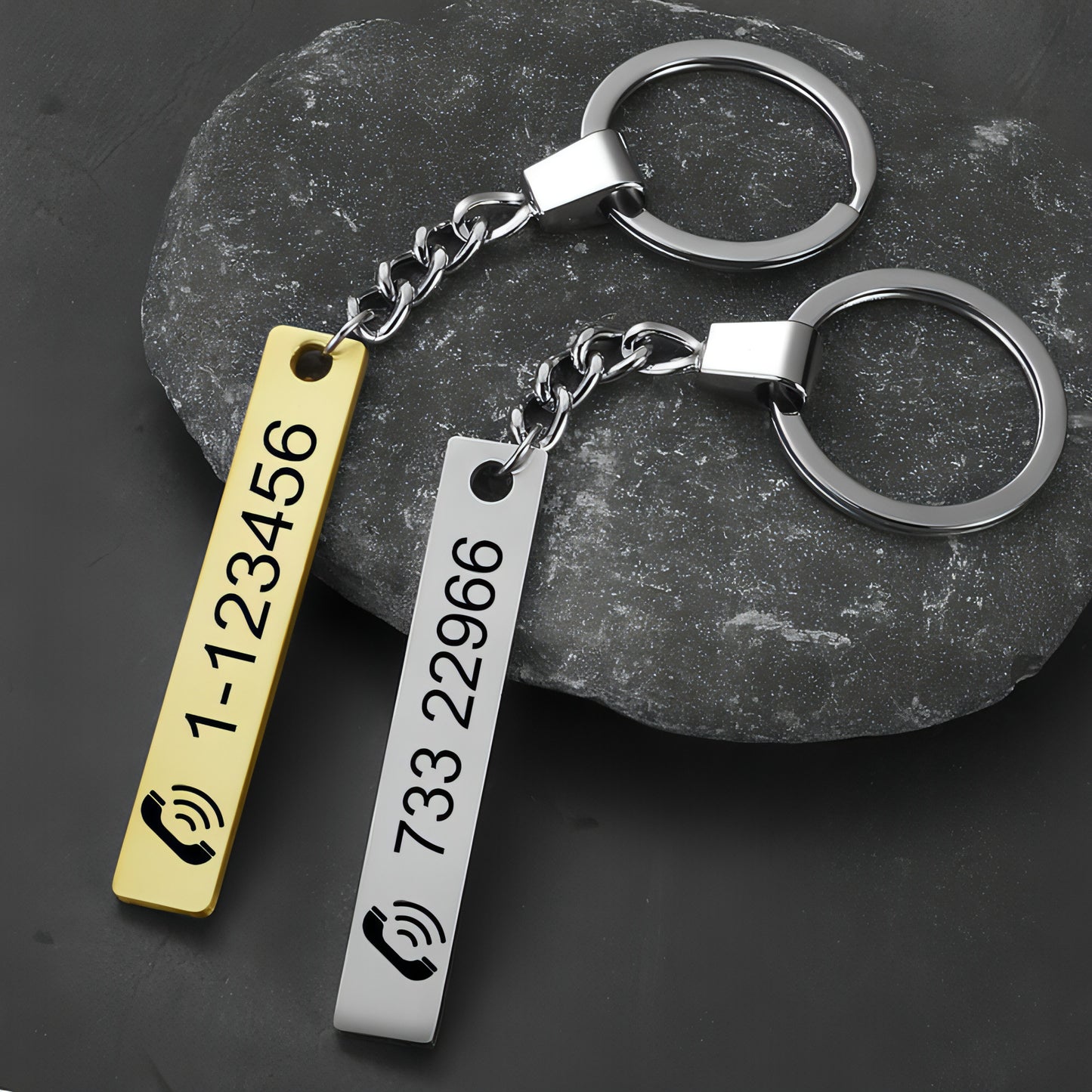 Personalized Stainless Steel Keychain – Custom Engraved Metal Tag