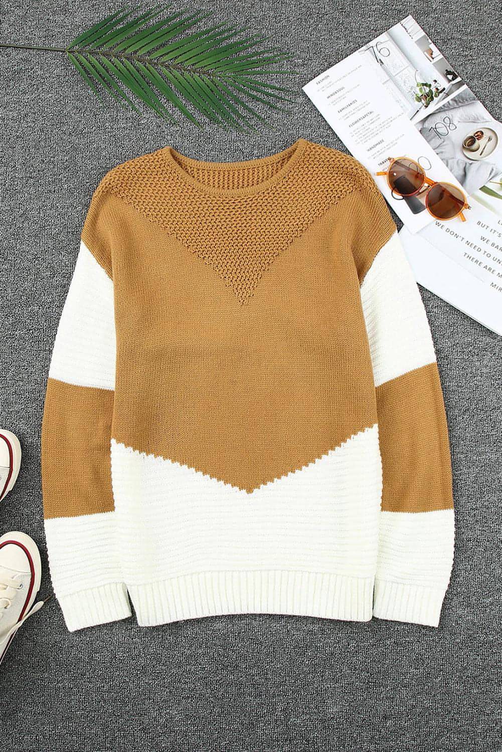 Maglione pullover Chevron bicolore