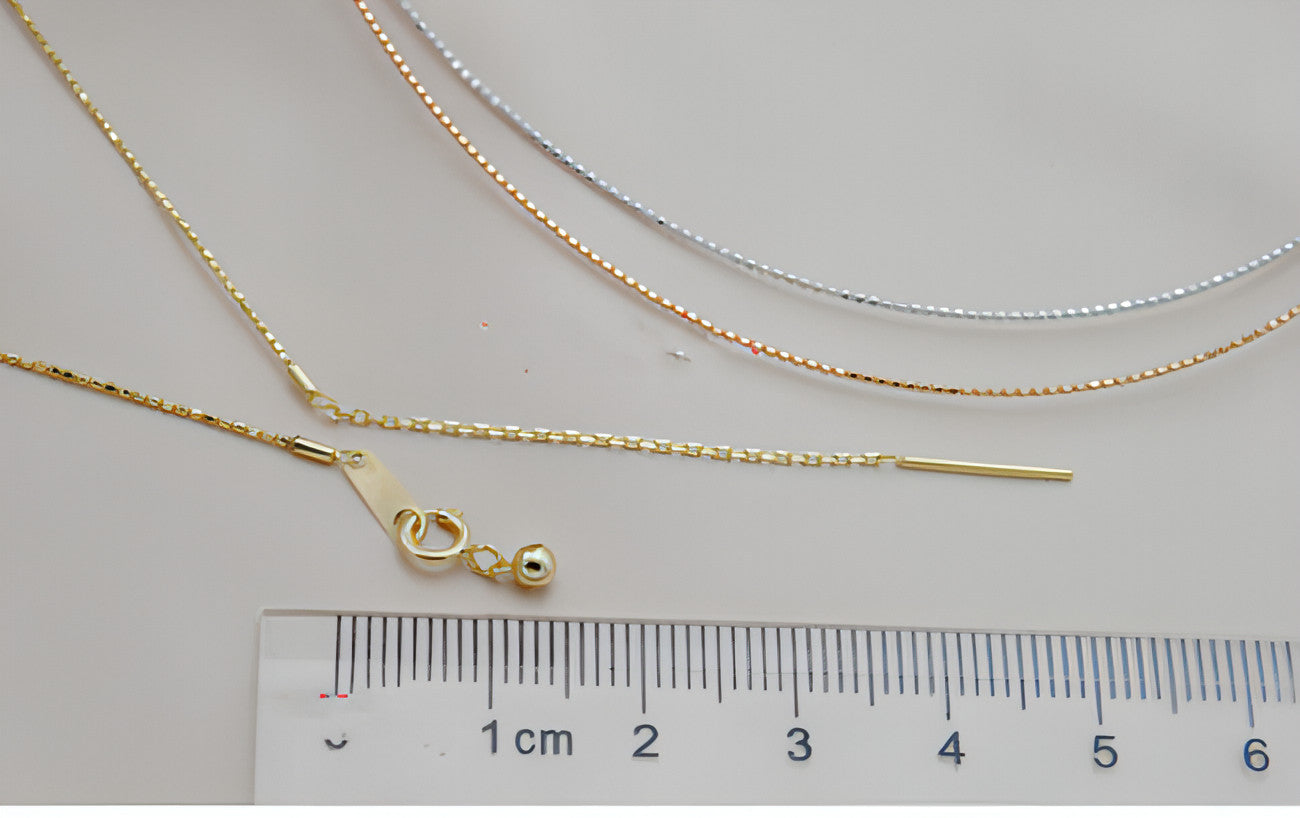 Collar Adjustment Chain 18K Gold Necklace Sleeve Chain Empty Holder DIY Accessories