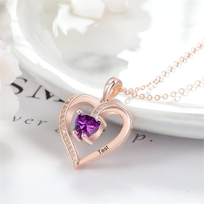 Ladies Elegant Heart Zircon Love Pendant Necklace