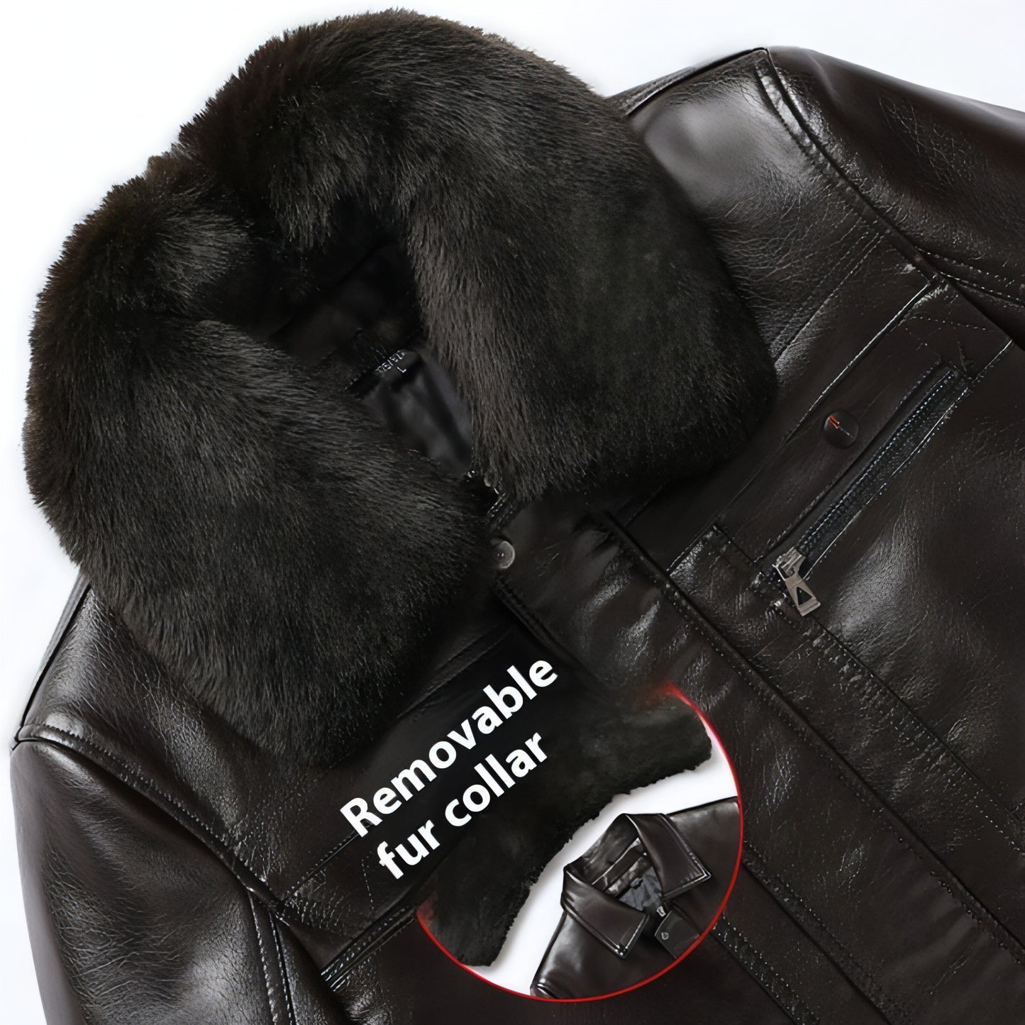 Chaqueta de cuero con forro polar para hombre con personalidad de moda