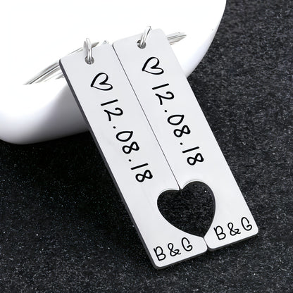 Customized Couples Keychain – Personalized Gift for Boyfriend, Girlfriend, Husband & Wife