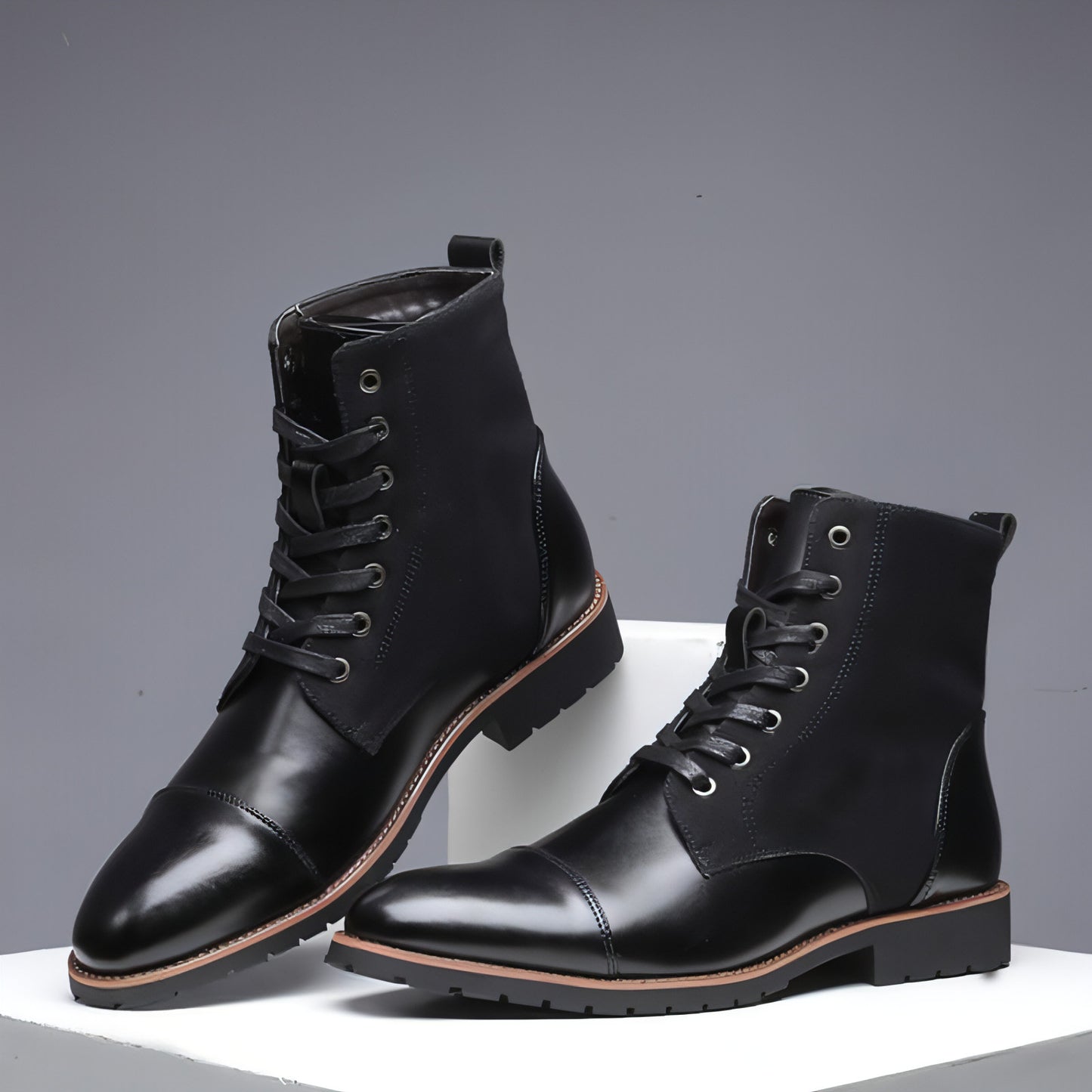 Men's Casual Boots Men's Plus Velvet Mid-cut Fashion Military Boots