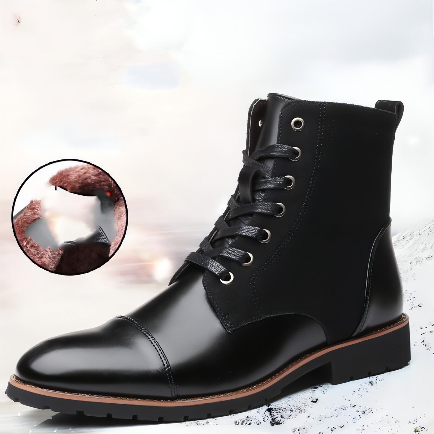 Men's Casual Boots Men's Plus Velvet Mid-cut Fashion Military Boots