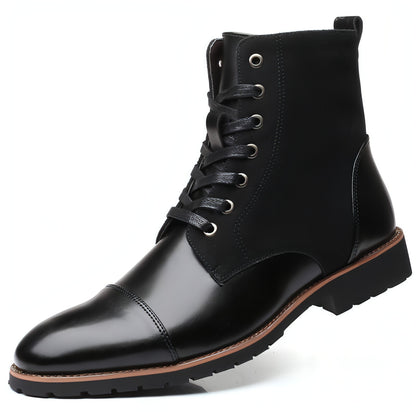 Men's Casual Boots Men's Plus Velvet Mid-cut Fashion Military Boots