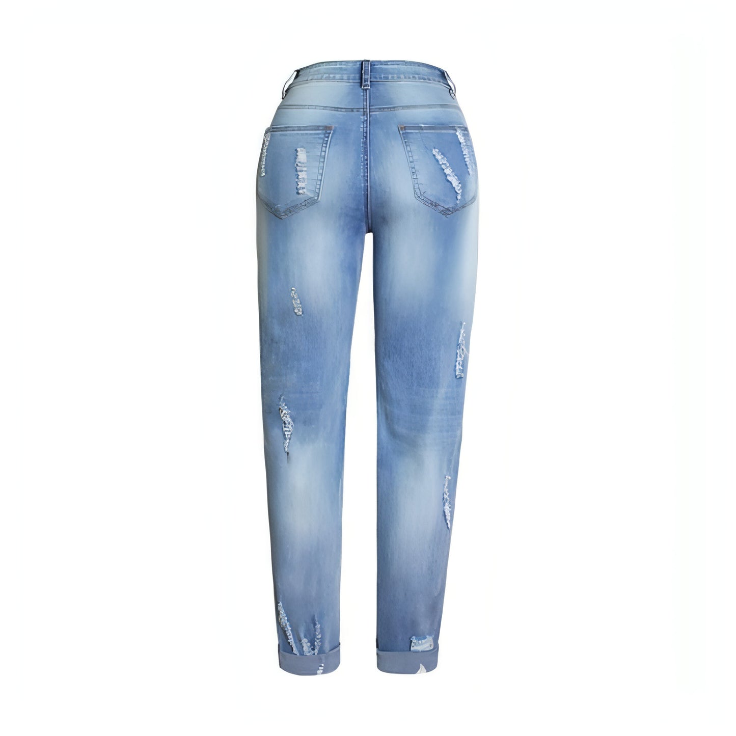 Summer Long Jeans Loose Women Hole Pants Plus Size