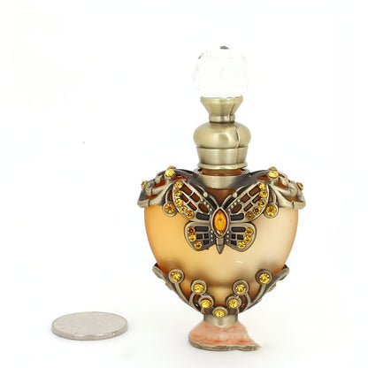 Heart-shaped Middle East Perfume Bottle with Colored Stones Single Bottle