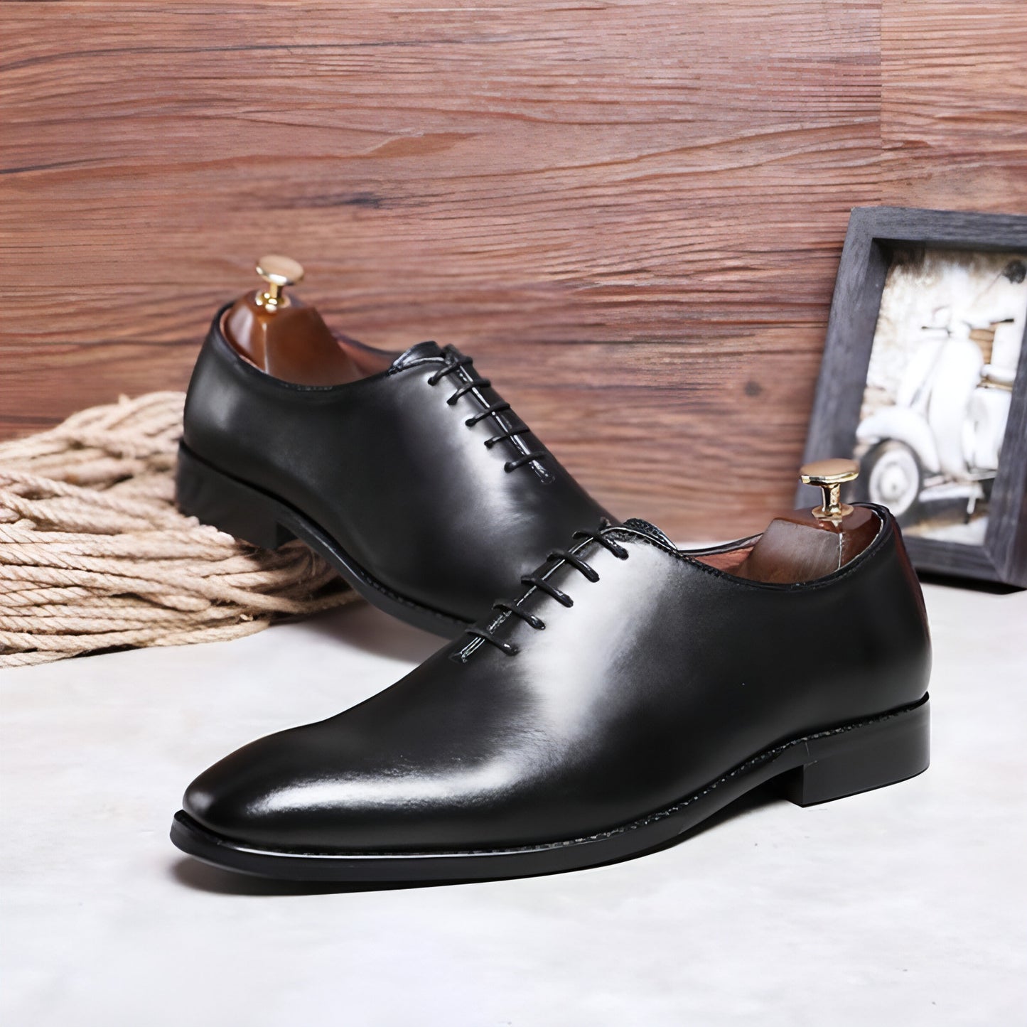 Zapatos de goma informales de negocios de piel de vaca para hombres