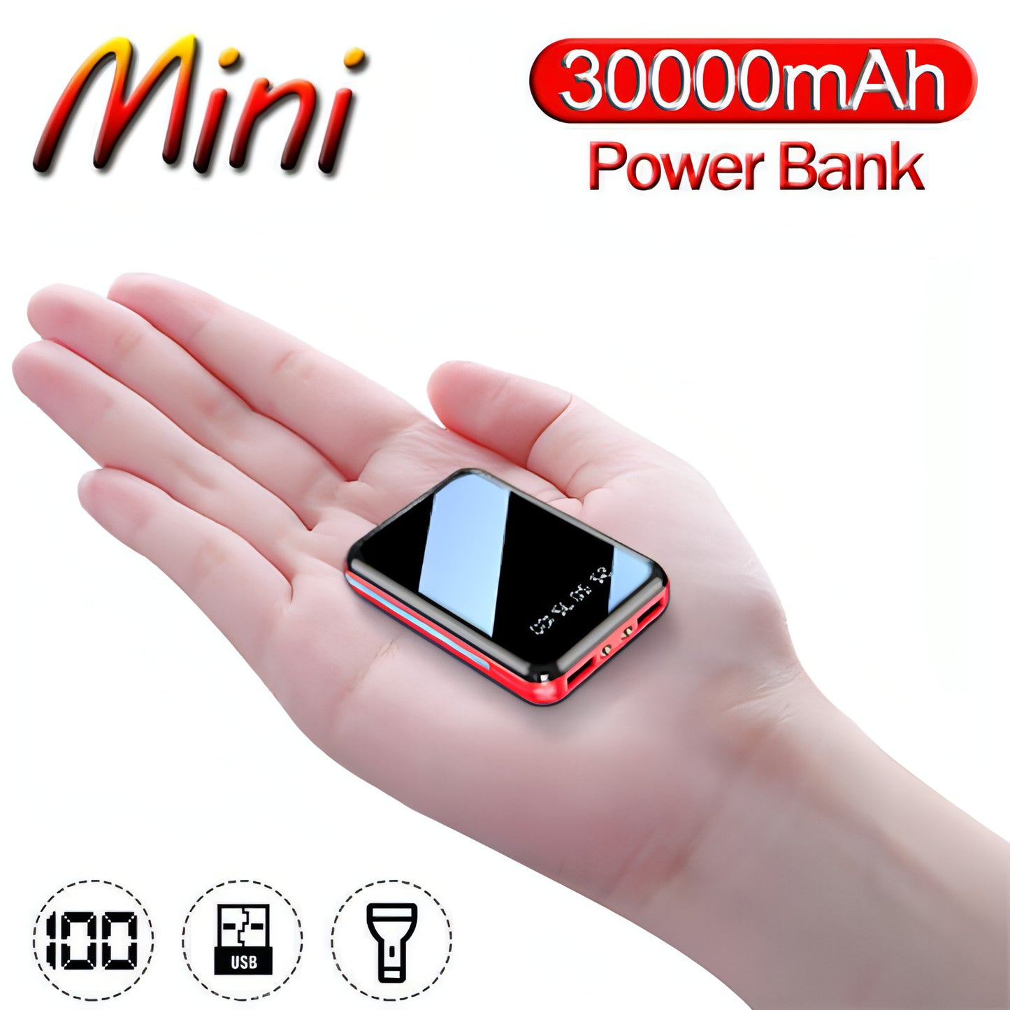 Z. Power Bank 30000mAh Mini cargador rápido portátil para teléfono Accesorios USB