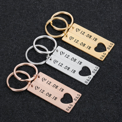 Customized Couples Keychain – Personalized Gift for Boyfriend, Girlfriend, Husband & Wife