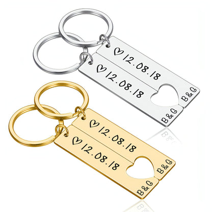 Customized Couples Keychain – Personalized Gift for Boyfriend, Girlfriend, Husband & Wife