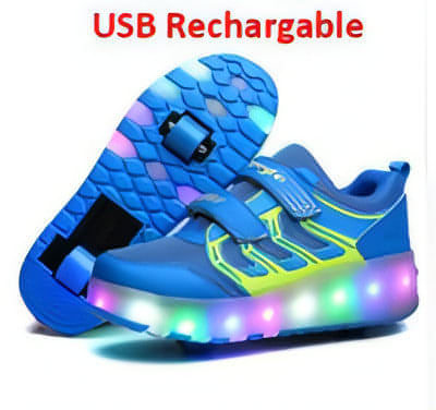 Flashing roller skates