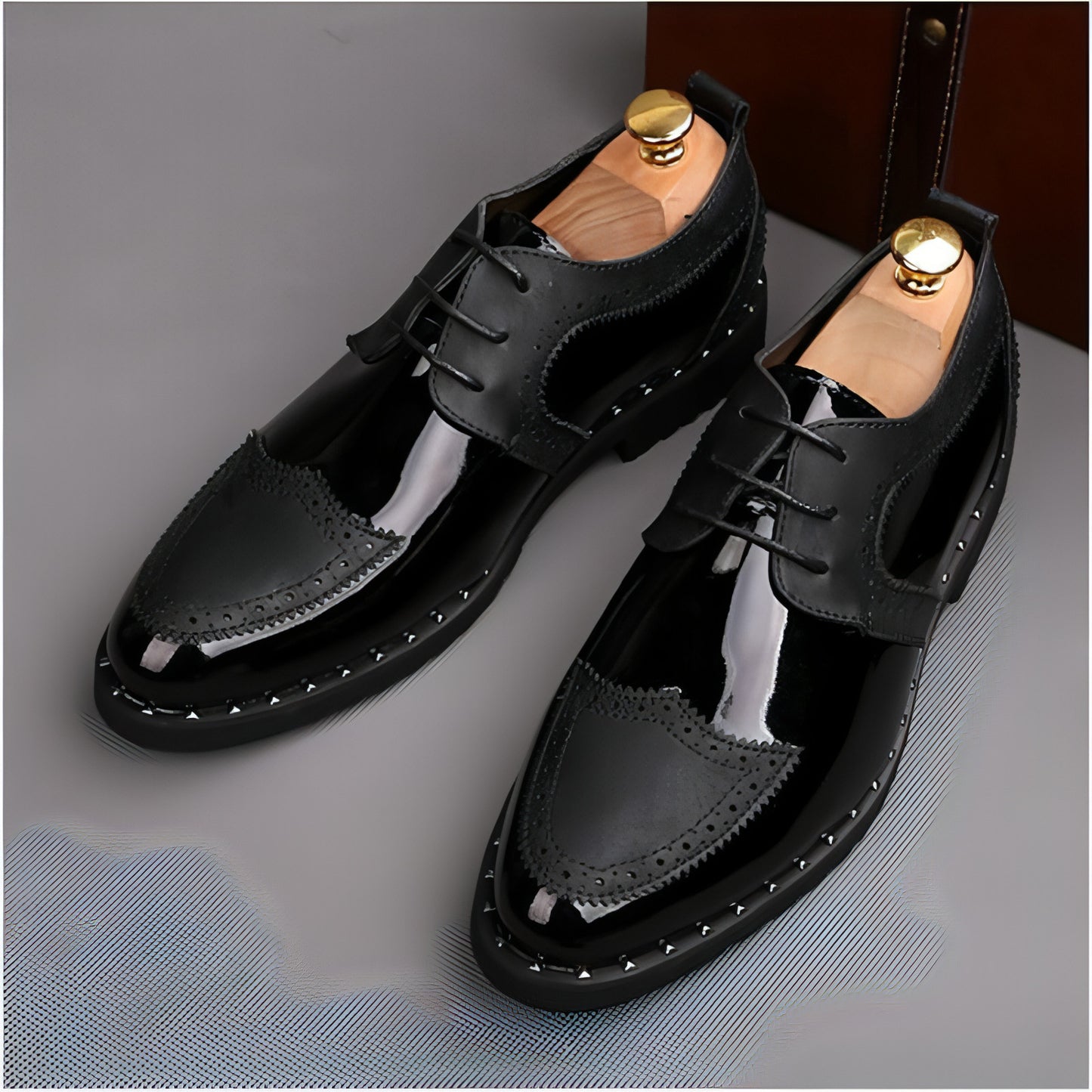 Summer British pointed casual leather shoes Men