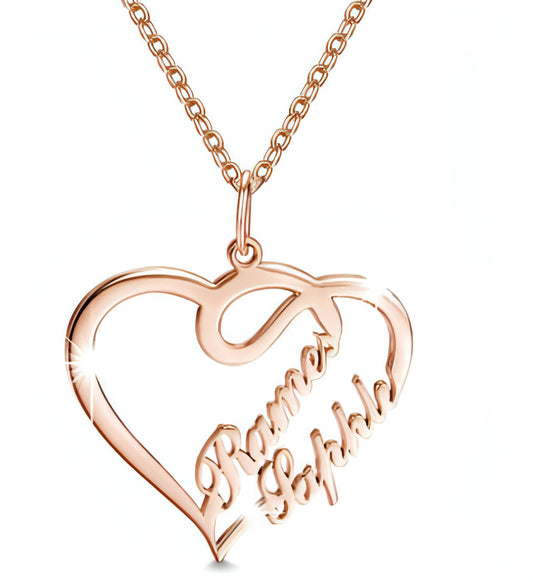 Valentine's Day Gift 925 Silver Personalized Custom Heart-shaped Letter Necklace Female