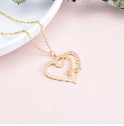 Valentine's Day Gift 925 Silver Personalized Custom Heart-shaped Letter Necklace Female