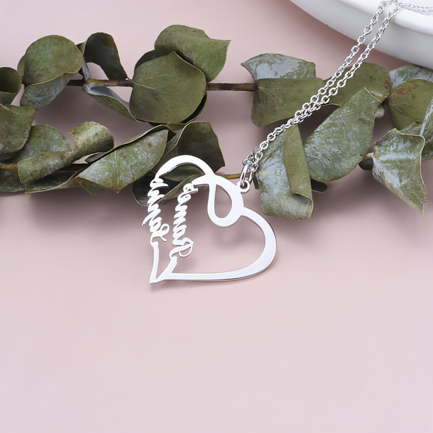 Valentine's Day Gift 925 Silver Personalized Custom Heart-shaped Letter Necklace Female