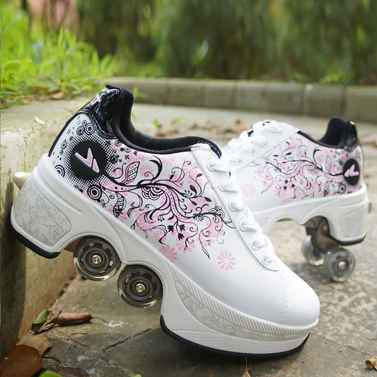 Crianças respiráveis ​​Heelys Single and Double Roller Patins