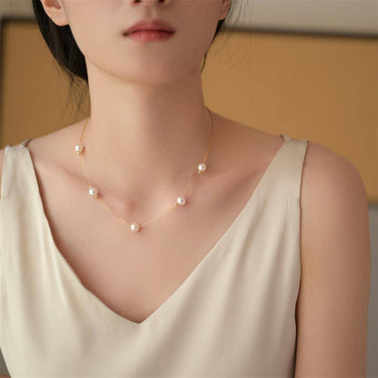 Radiant Pearl 18K Gold Adjustable Necklace