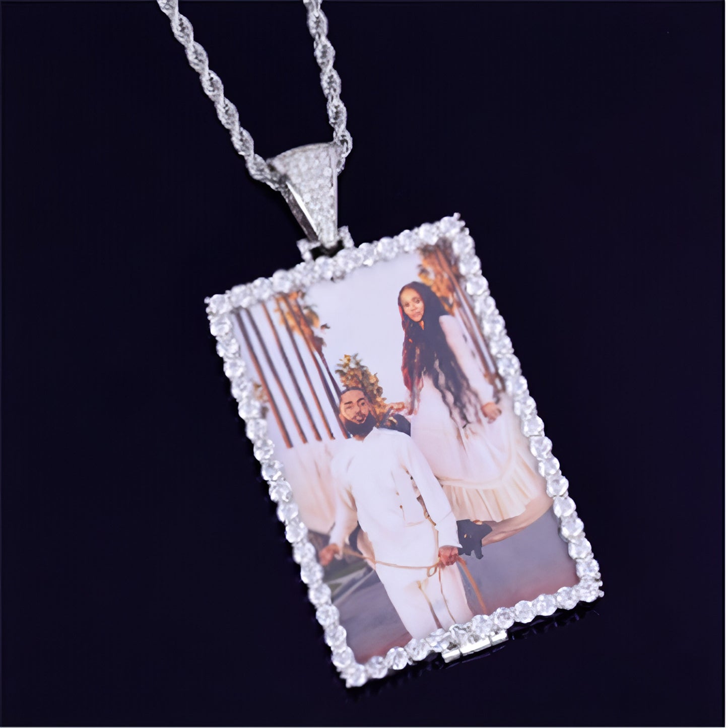 Custom Made Photo Squar Medallions Necklace