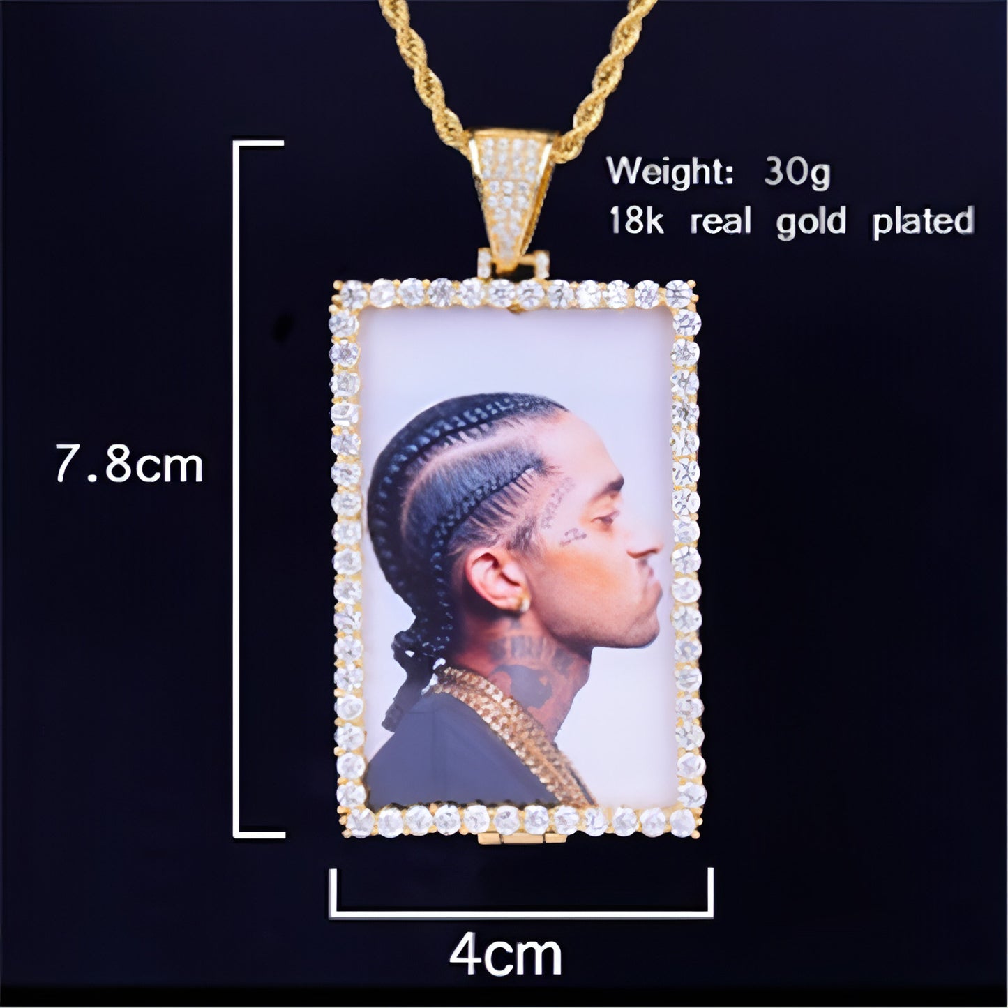 Custom Made Photo Squar Medallions Necklace