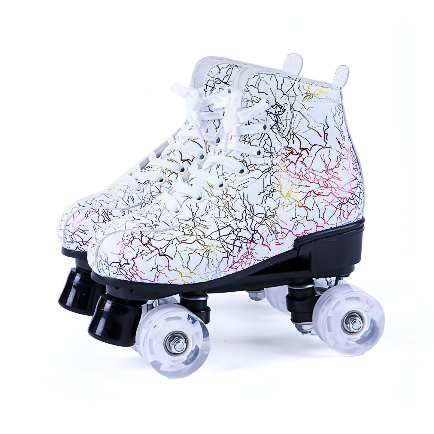 New Black And White Double Row Skates Adult Flash Roller Skates Skating Rink Cross Exclusively For Roller Skates