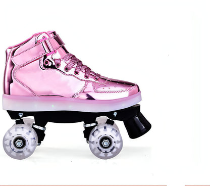 Patines de dos hileras con luz LED recargable