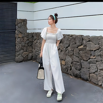 Puff Sleeve Jumpsuit Female Summer