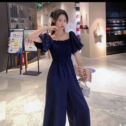 Puff Sleeve Jumpsuit Female Summer