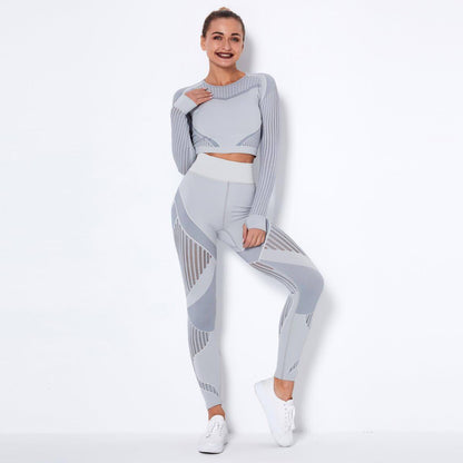 Seamless Knitted Absorbent Yoga Long-Sleeved Suit Yoga Wearsuit