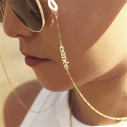 Personalized Stainless Steel Name Glasses Chain – Stylish & Functional Eyewear Accessory