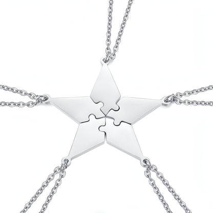 Personalized Pendant Titanium Steel Five-pointed Star Necklace DIY Lettering Present