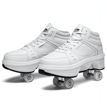 Buen producto Patines de ruedas de doble propósito, zapatos deformados, patines de ruedas de doble fila