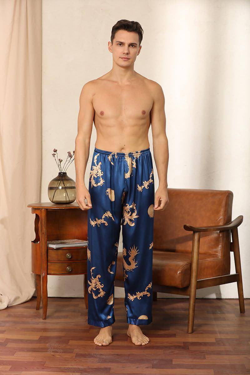 Silk Robe Pants Pajama Set