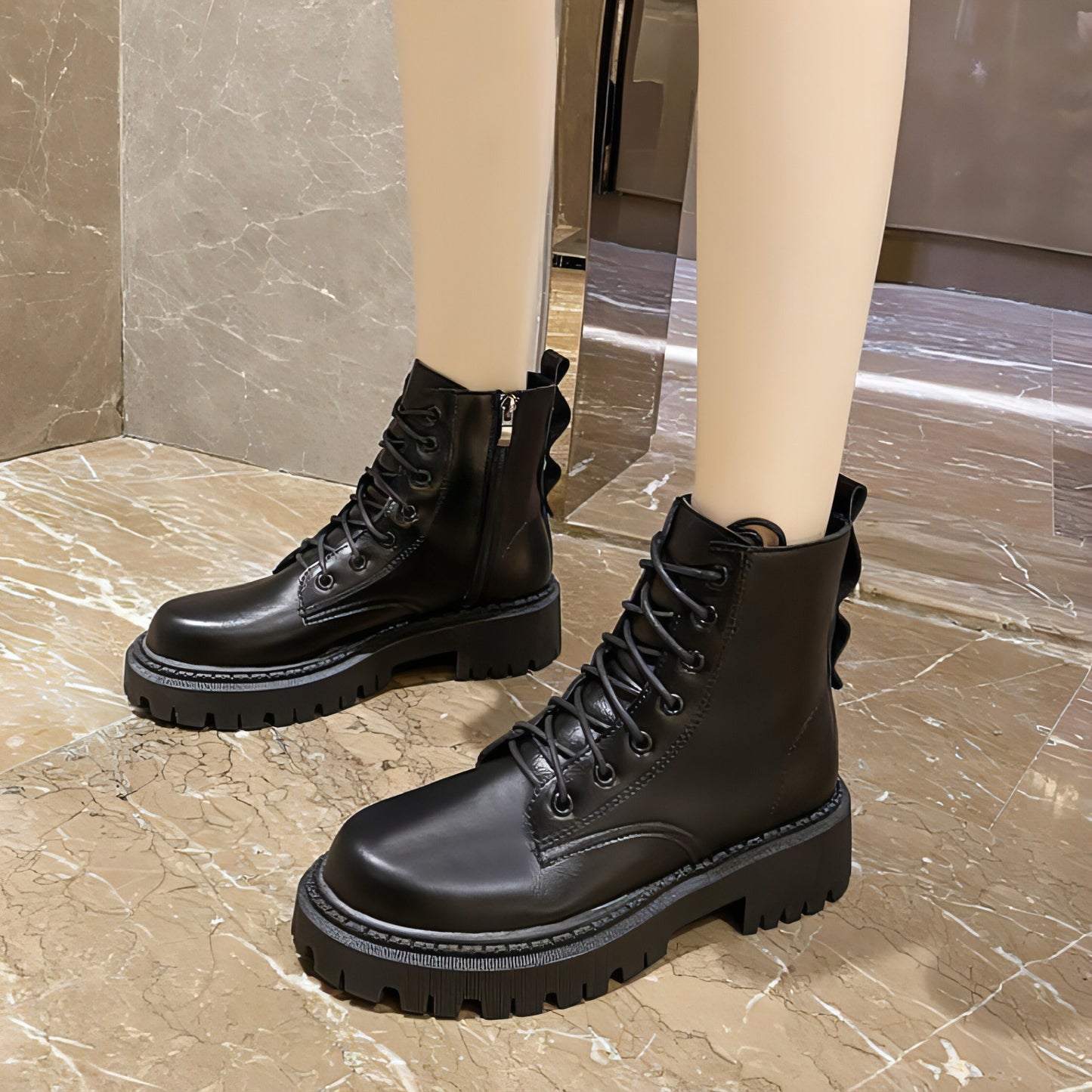 Black Boots Tide feminino outono e inverno Novo estilo