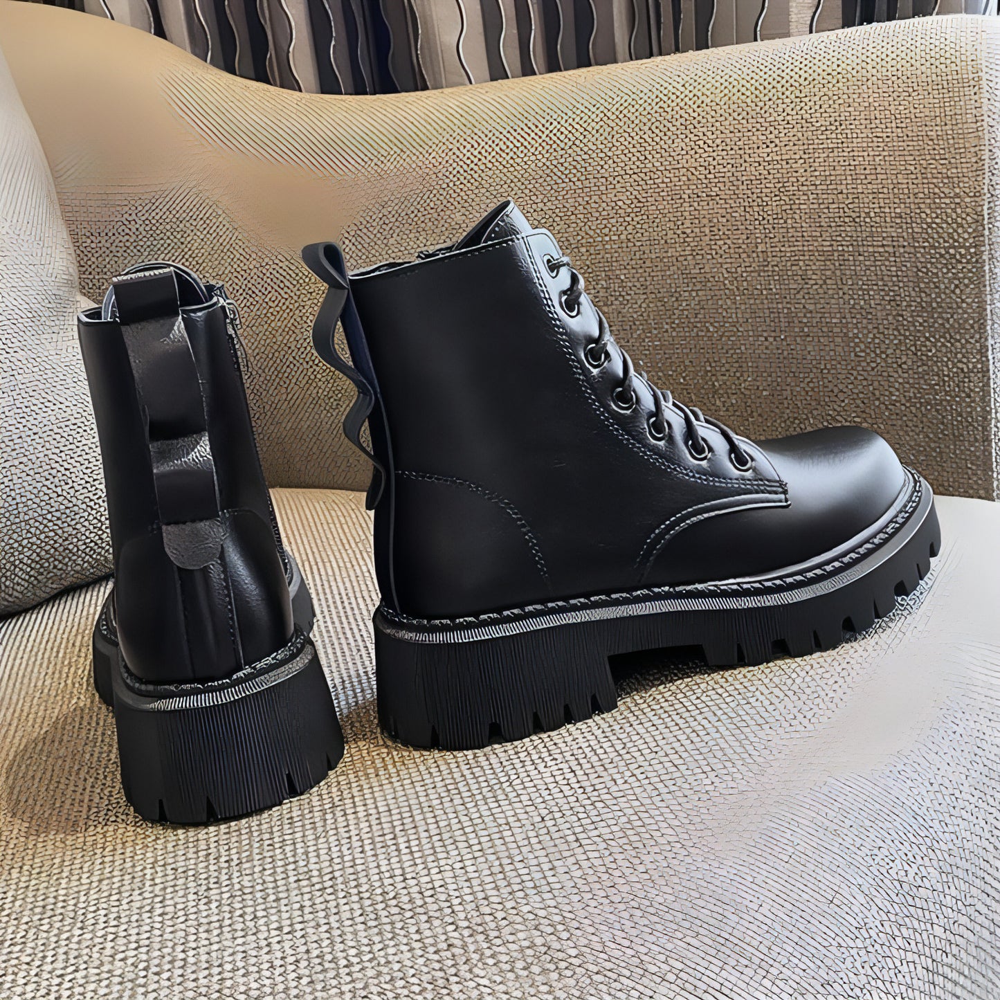 Black Boots Tide feminino outono e inverno Novo estilo