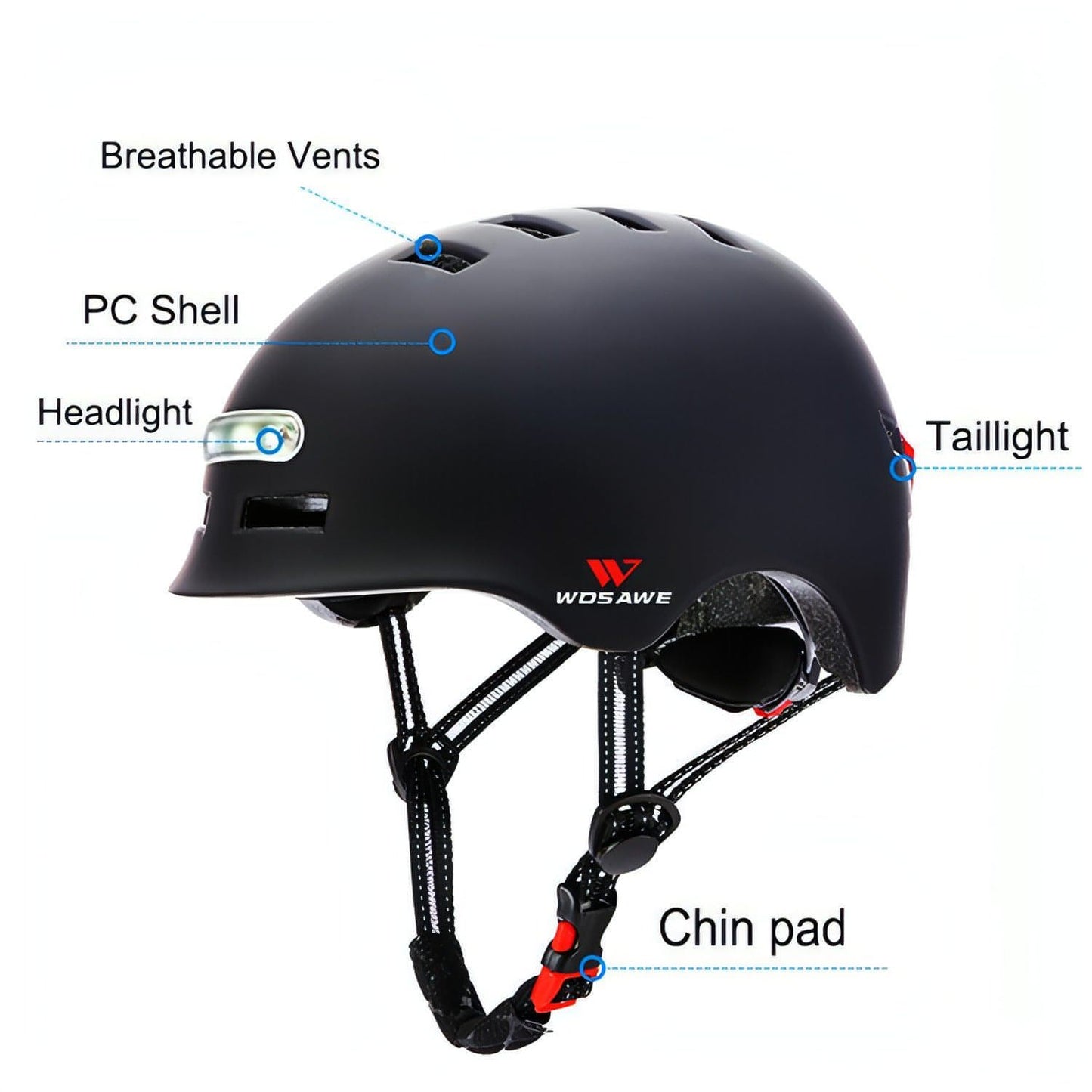 Casco con luz trasera Casco de ciclismo para bicicleta