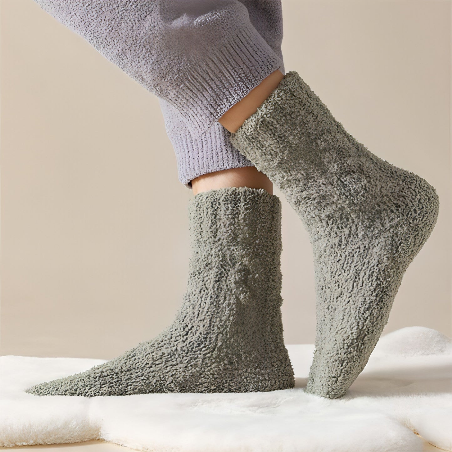 Winter Warm Fuzzy Coral Fleece Socks Women Men Velvet Thickened Home Sleepping Floor Socks