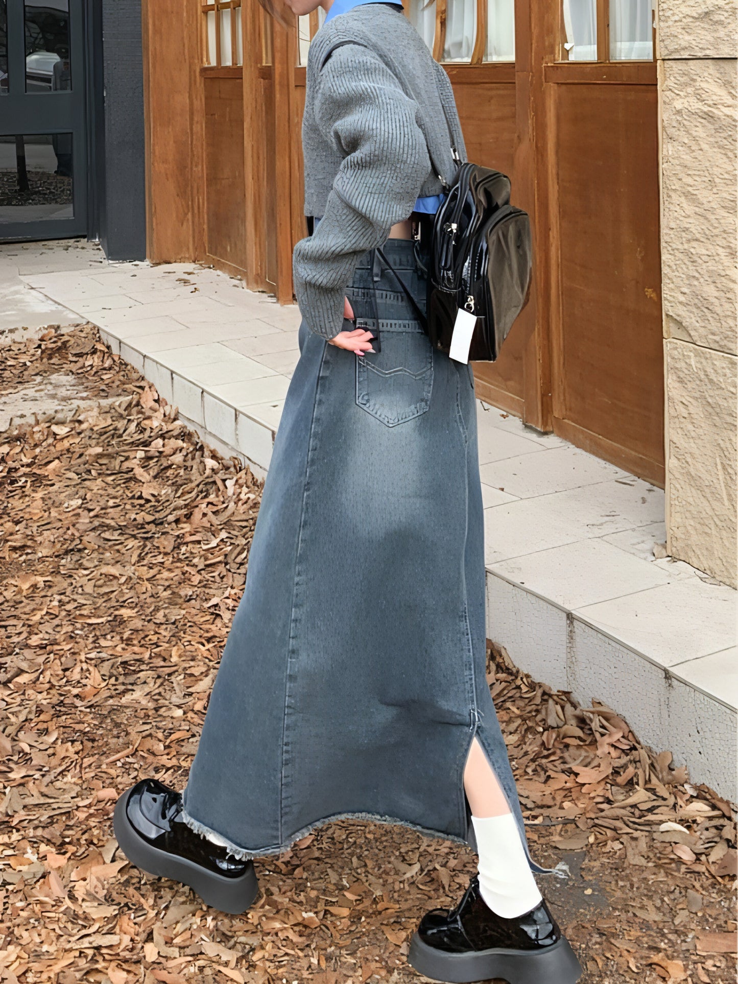 High-waisted Skinny Denim Skirt Girl